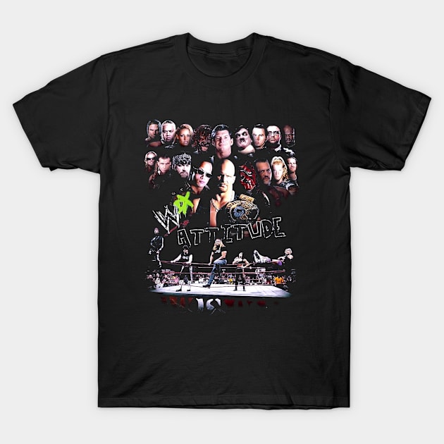 WWF Attitude Era Superstars T-Shirt by RianSanto